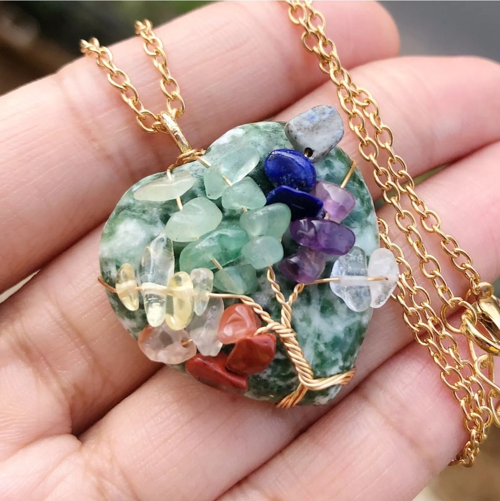 Green Jasper heart pendant